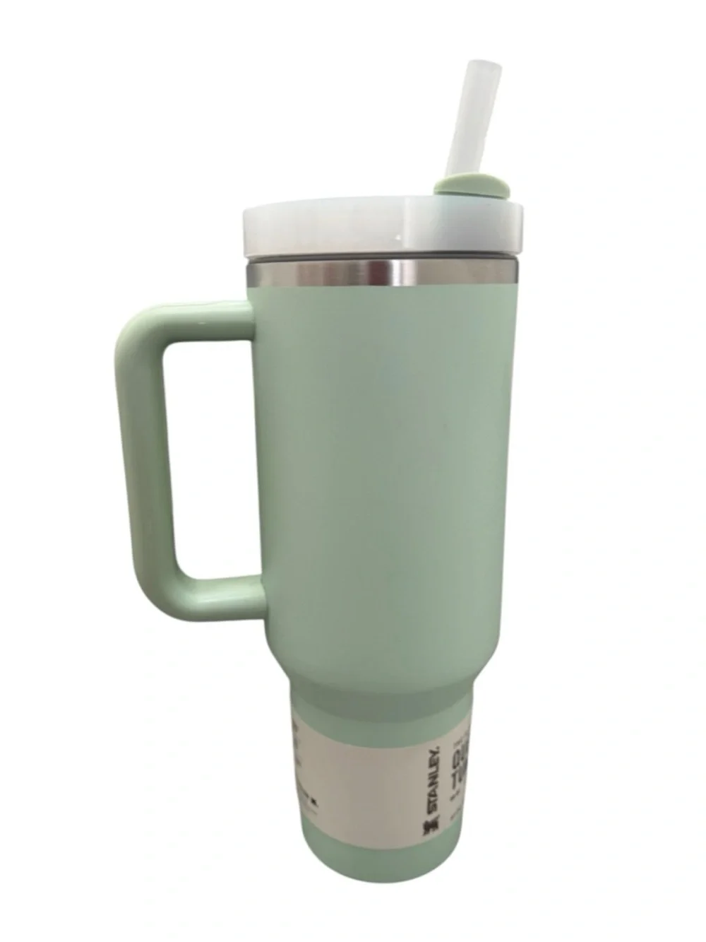 New! Stanley Mint Green Insulated Travel Mug with Handle and Straw Lid 40 oz - Picture 4 of 4